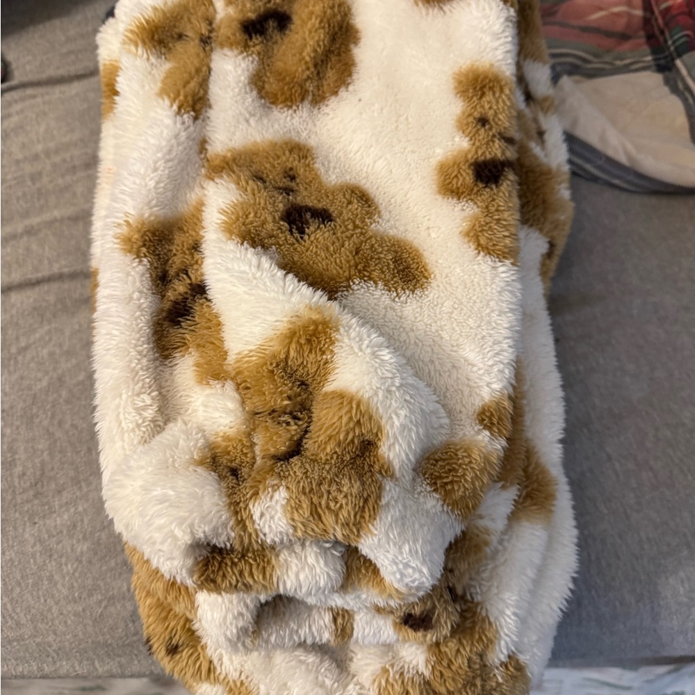 SHEIN Tan and Cream Fleece Jacket